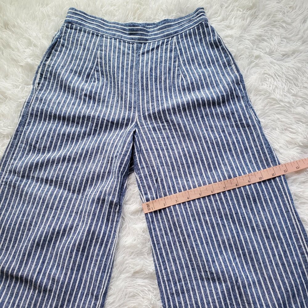beachlunchlounge Linen Pants with Pockets - Blue and White Vertical Stripe - Picture 9 of 10